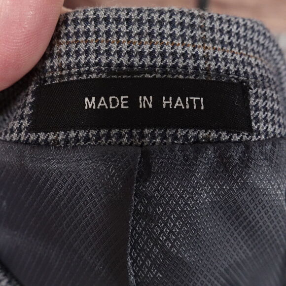 NWT JOSEPH & FEISS GREY HOUNDSTOOTH SPORT BLAZER SPORT COAT MENS SZ 40L NEW! - Picture 8 of 10